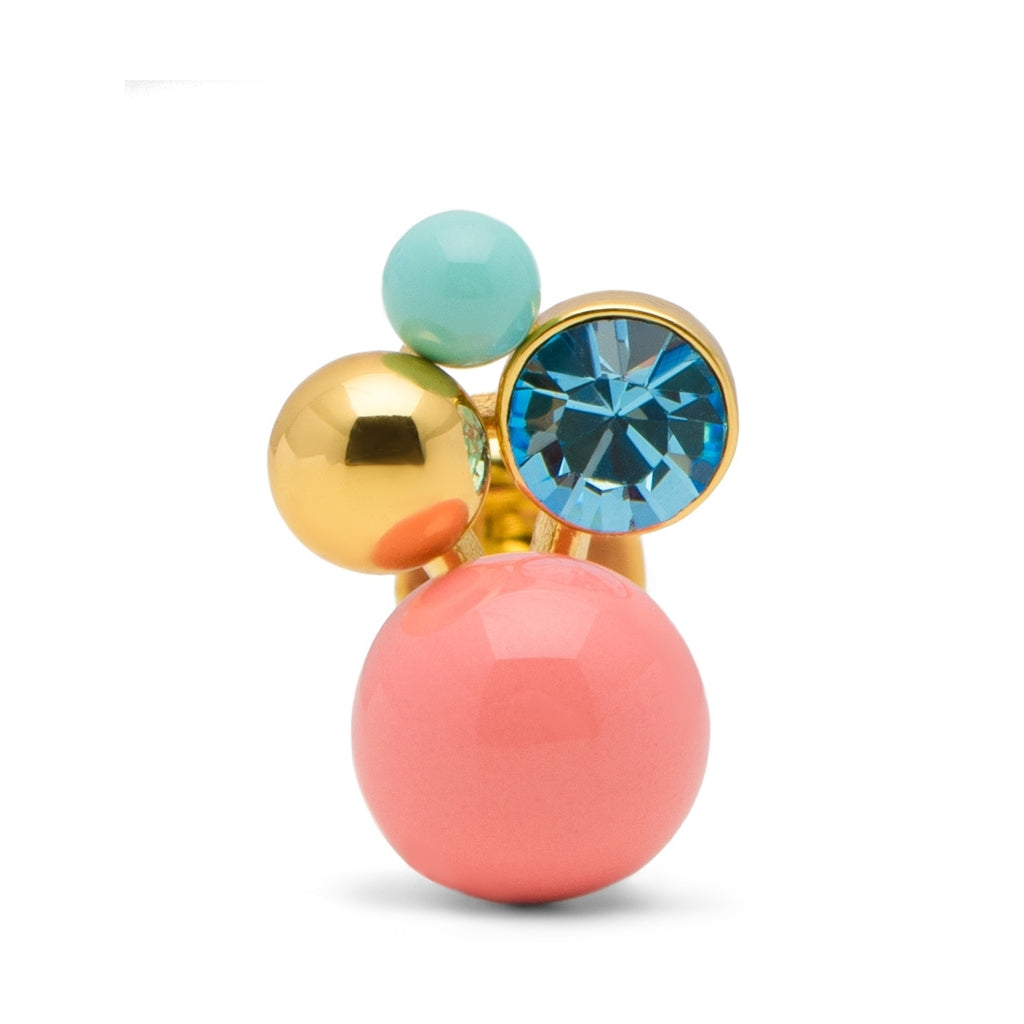 LULU Copenhagen Bouquet Burnt Coral örhänge 1 st Ear stud, 1 pcs Guldpläterad