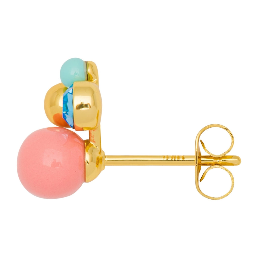 LULU Copenhagen Bouquet Burnt Coral örhänge 1 st Ear stud, 1 pcs Guldpläterad