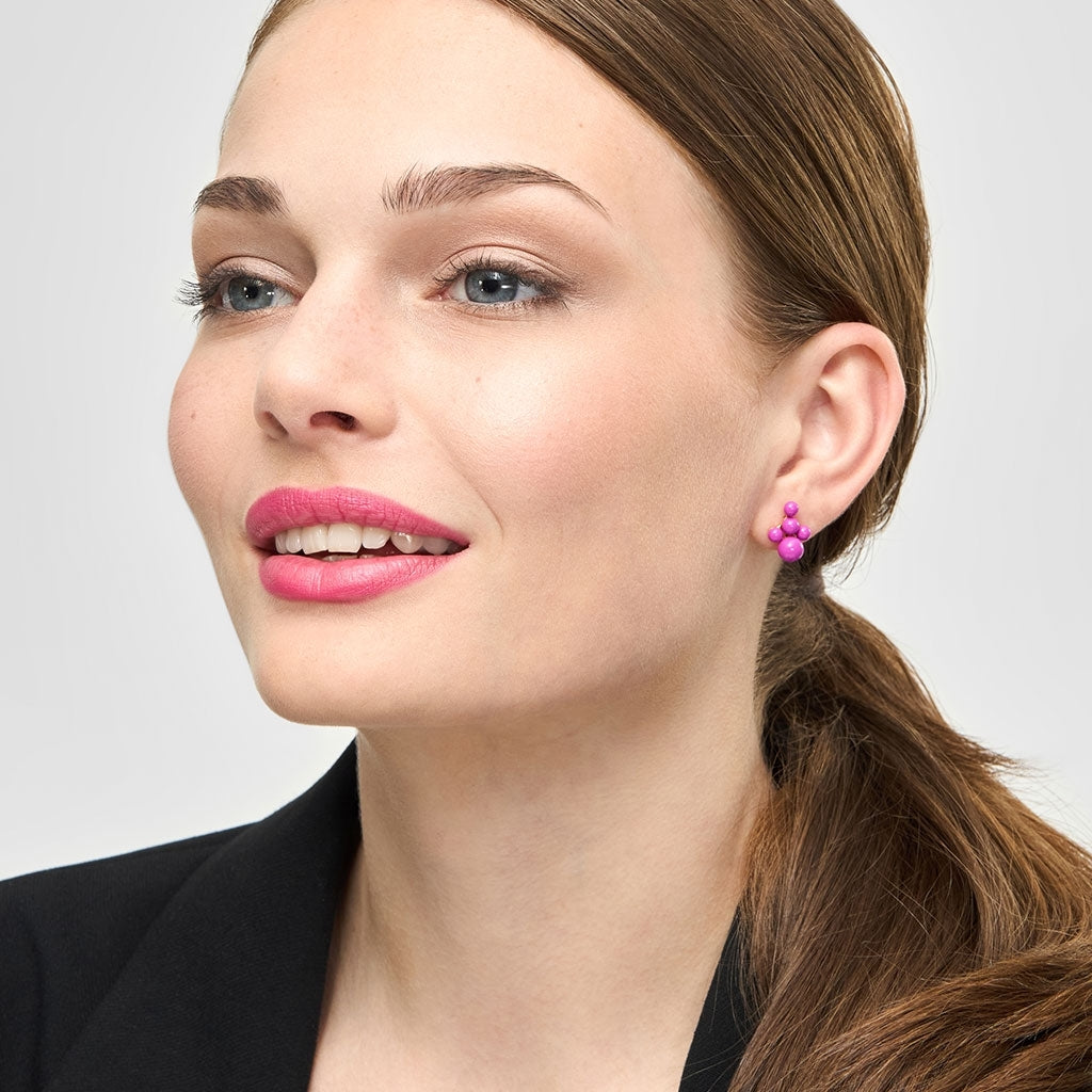 LULU Copenhagen Bouquet Cloud örhänge 1 st Ear stud, 1 pcs Electric Fuchsia Pink