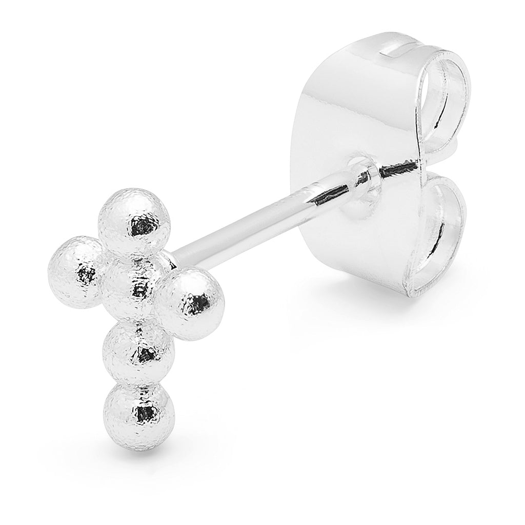LULU Copenhagen Bouquet Cross 1 st Ear stud, 1 pcs Silver Plated