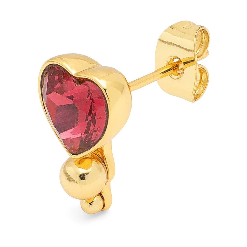 LULU Copenhagen Bouquet Crystal Heart örhänge 1 st Ear stud, 1 pcs Guldpläterad