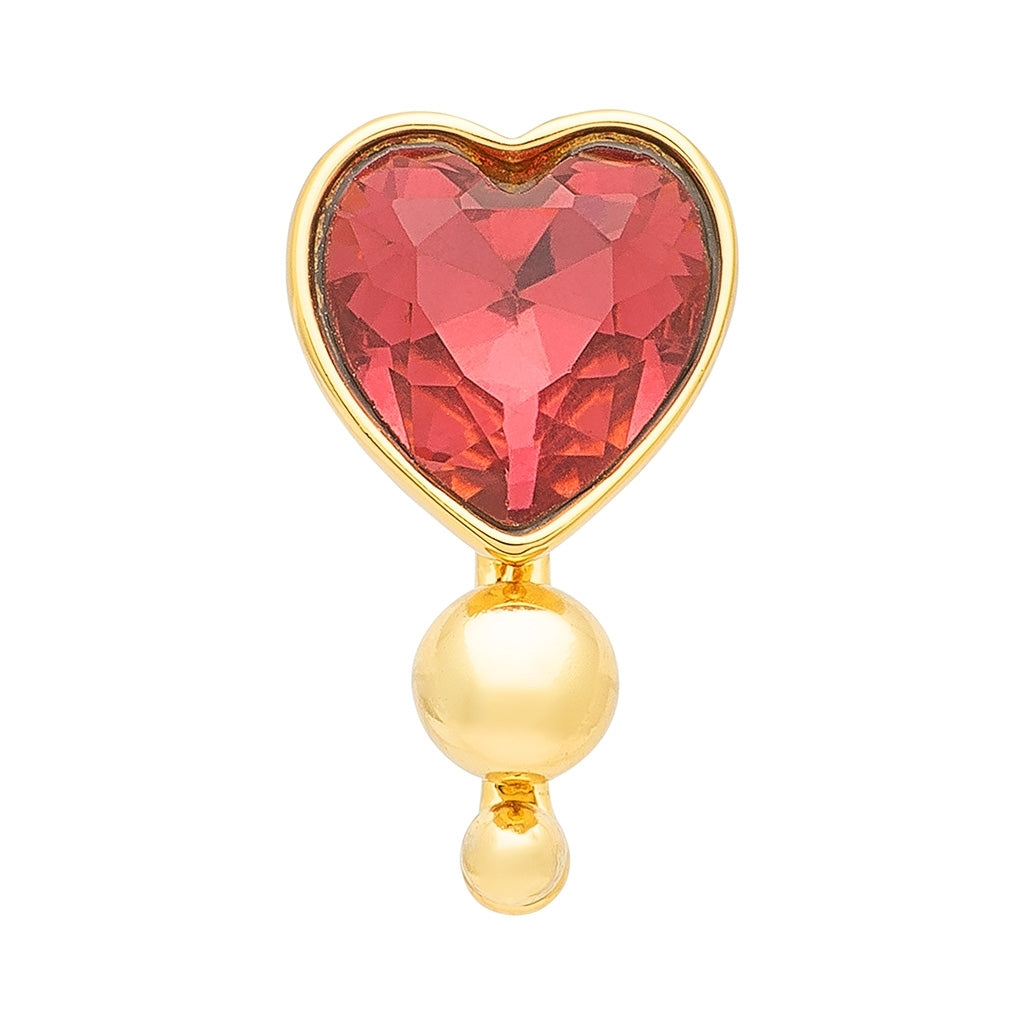 LULU Copenhagen Bouquet Crystal Heart örhänge 1 st Ear stud, 1 pcs Guldpläterad