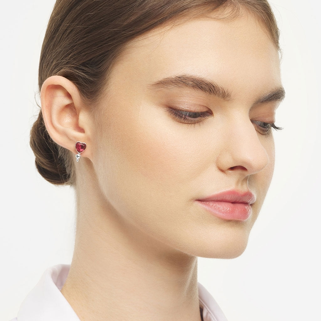 LULU Copenhagen Bouquet Crystal Heart örhänge 1 st Ear stud, 1 pcs Silver Plated