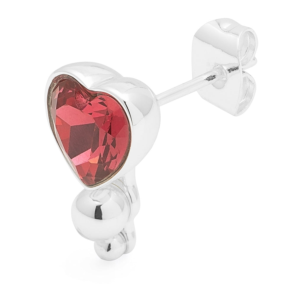 LULU Copenhagen Bouquet Crystal Heart örhänge 1 st Ear stud, 1 pcs Silver Plated