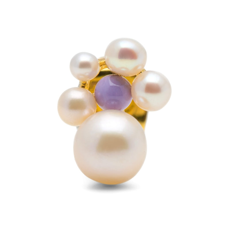 LULU Copenhagen Bouquet Pearls 1 st guldpläterad Ear stud, 1 pcs Lavendel