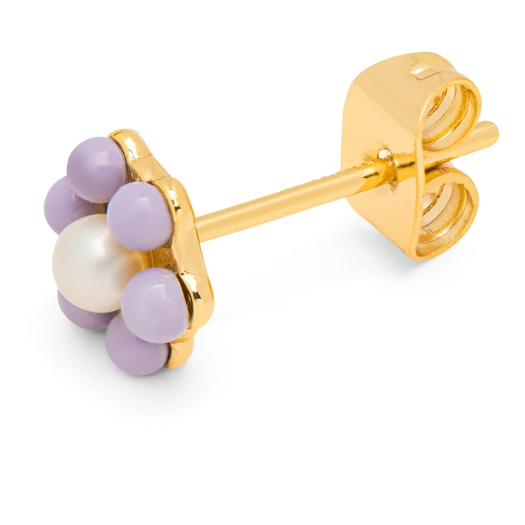 LULU Copenhagen Bouquet Purple Flower örhänge 1 st Ear stud, 1 pcs Guldpläterad