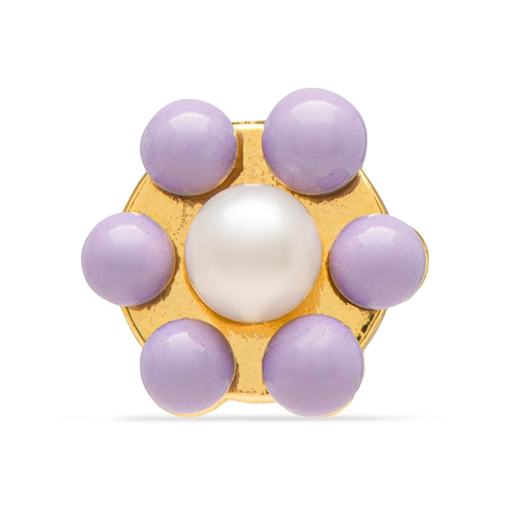 LULU Copenhagen Bouquet Purple Flower örhänge 1 st Ear stud, 1 pcs Guldpläterad