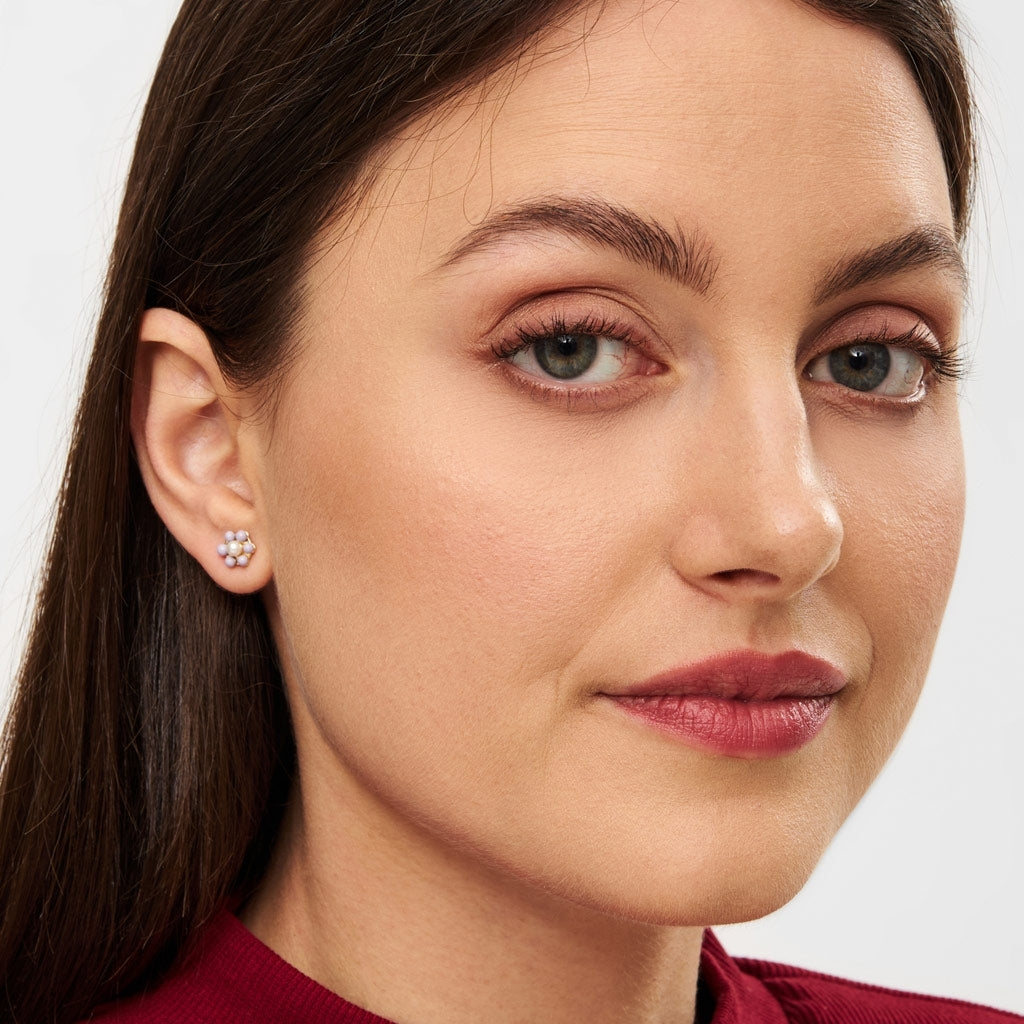 LULU Copenhagen Bouquet Purple Flower örhänge 1 st Ear stud, 1 pcs Guldpläterad