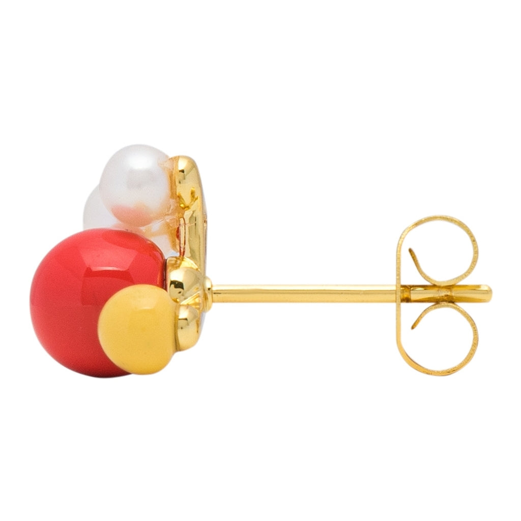 LULU Copenhagen Bouquet Red örhänge 1 st Ear stud, 1 pcs Guldpläterad