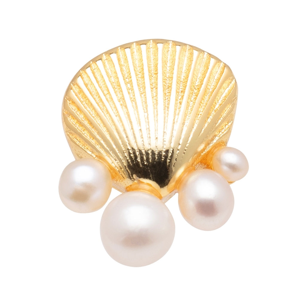 LULU Copenhagen Bouquet Shell & Pearls örhänge 1 st. Ear stud, 1 pcs Guldpläterad