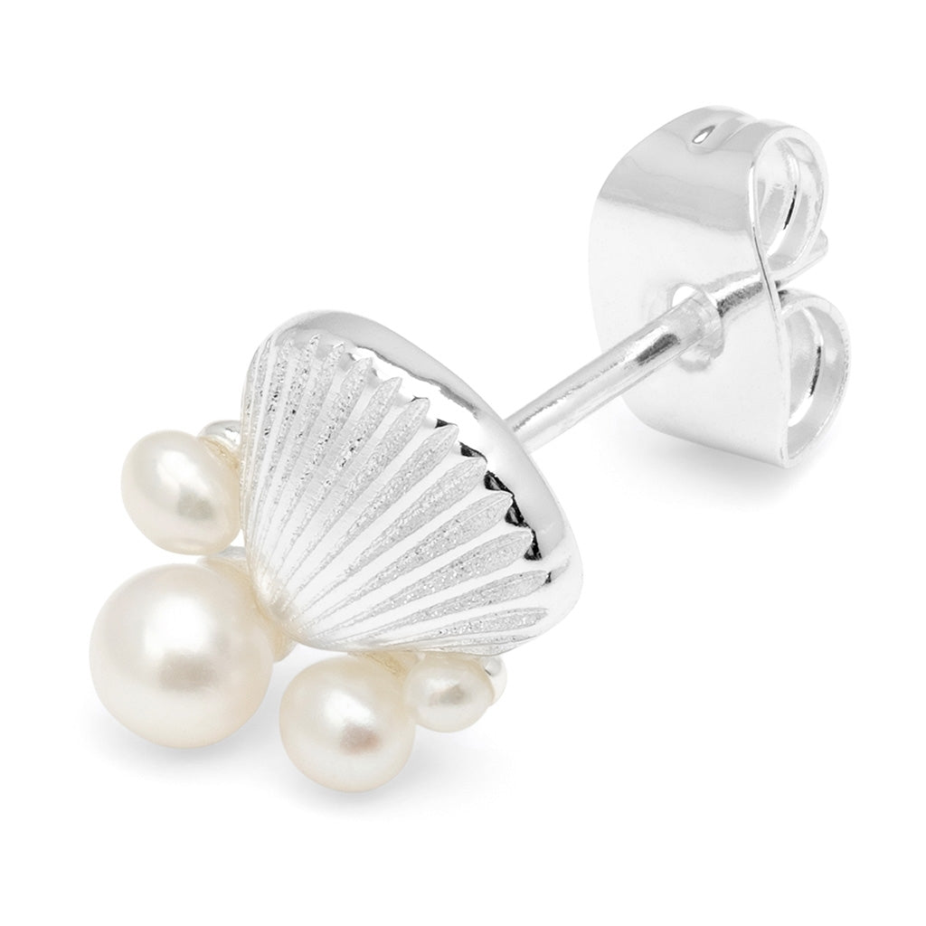 LULU Copenhagen Bouquet Shell & Pearls örhänge 1 st. Ear stud, 1 pcs Silver Plated