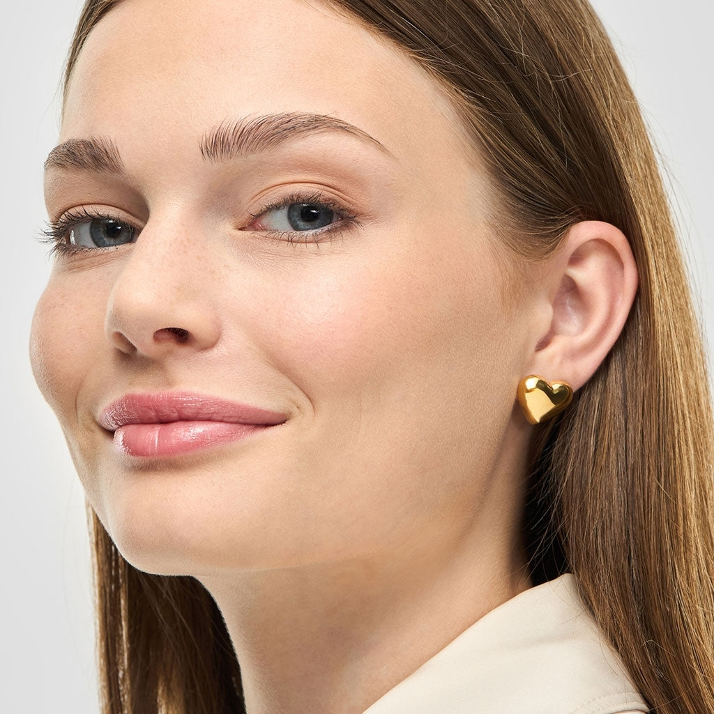 LULU Copenhagen Bubble Heart örhänge 1 st - förgyllt Ear stud, 1 pcs Guldpläterad