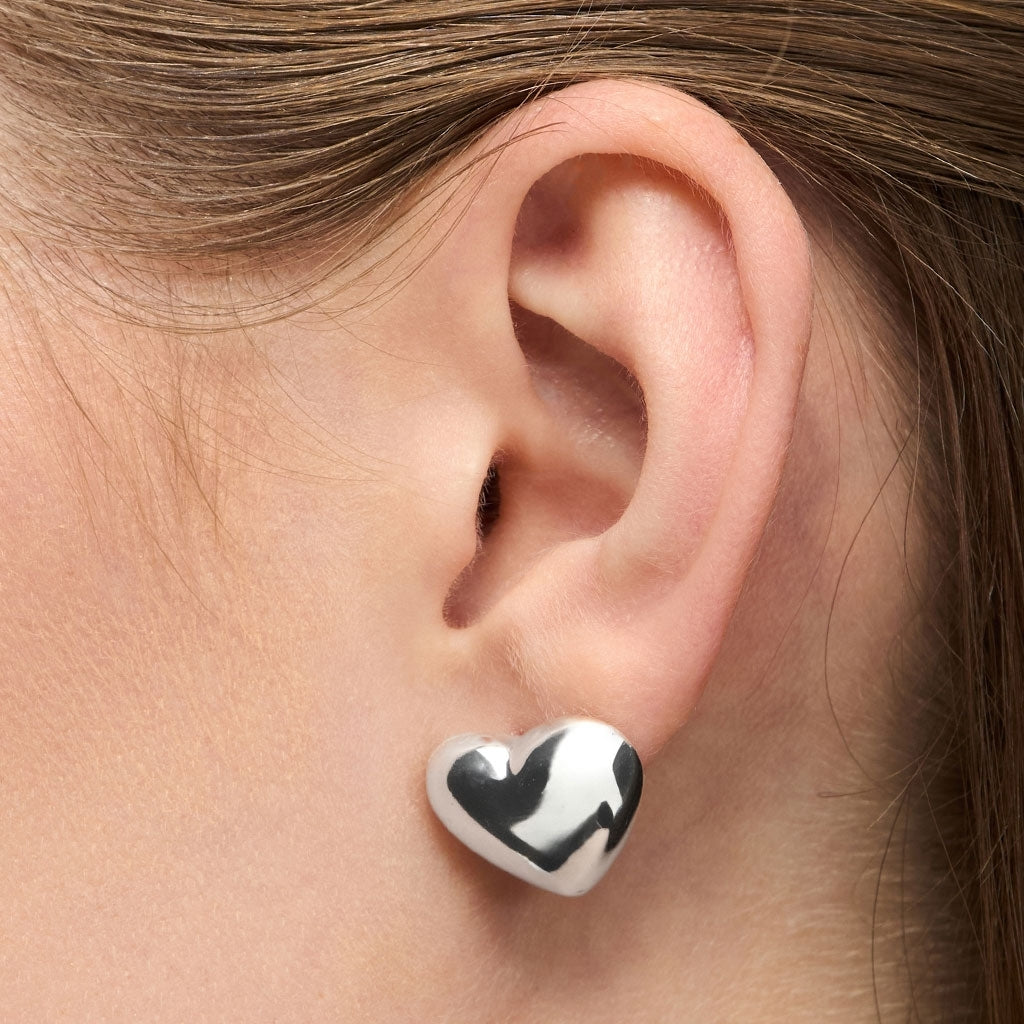 LULU Copenhagen Bubble Heart örhänge 1 st - försilvrad Ear stud, 1 pcs Silver Plated