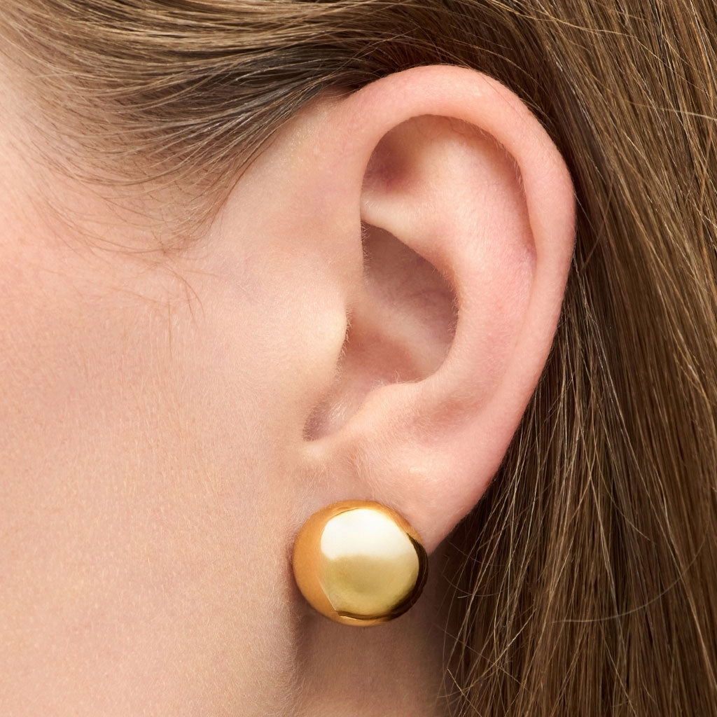 LULU Copenhagen Bubble Round örhänge 1 st - förgyllt Ear stud, 1 pcs Guldpläterad