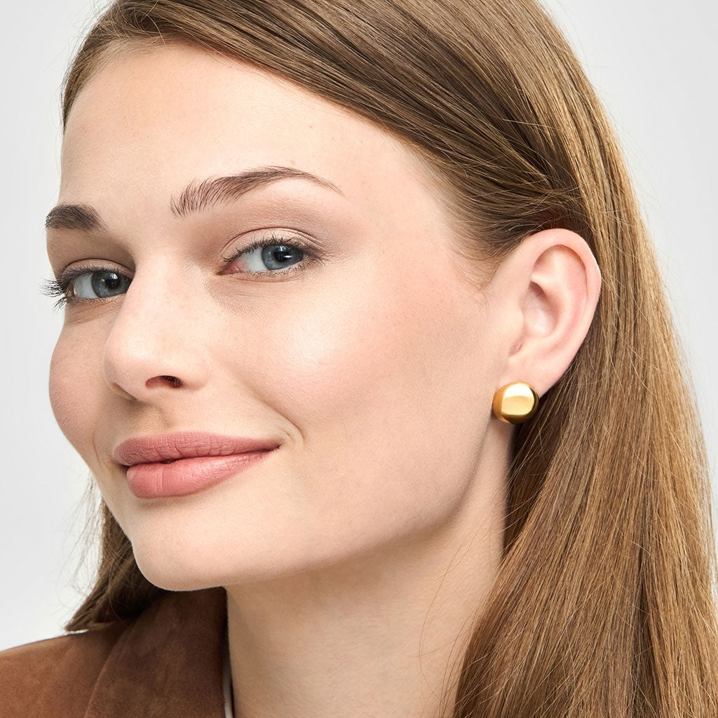 LULU Copenhagen Bubble Round örhänge 1 st - förgyllt Ear stud, 1 pcs Guldpläterad
