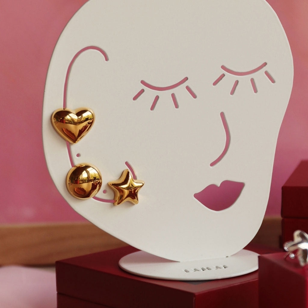 LULU Copenhagen Bubble Round örhänge 1 st - förgyllt Ear stud, 1 pcs Guldpläterad