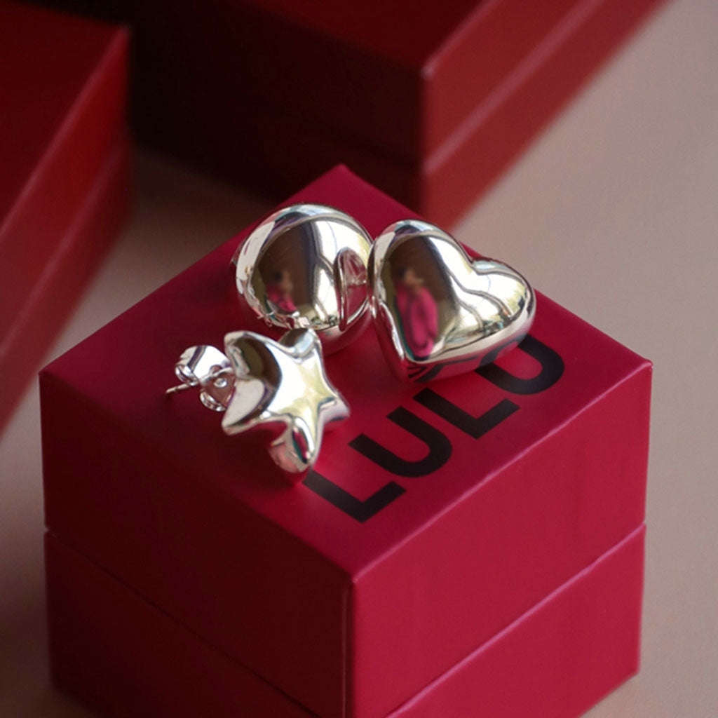 LULU Copenhagen Bubble Round örhänge 1 st - försilvrad Ear stud, 1 pcs Silver Plated