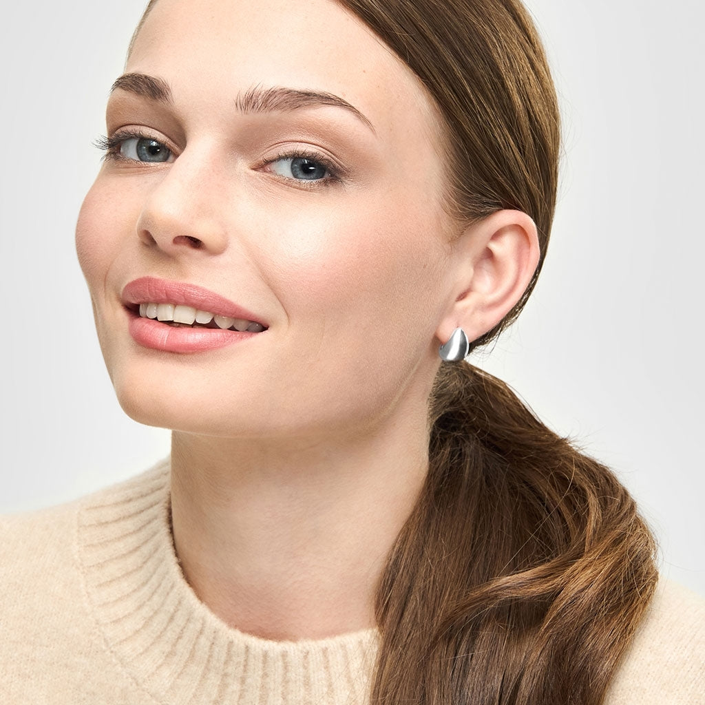LULU Copenhagen Chunky Drop Hoops par - försilvrad Hoops Silver Plated