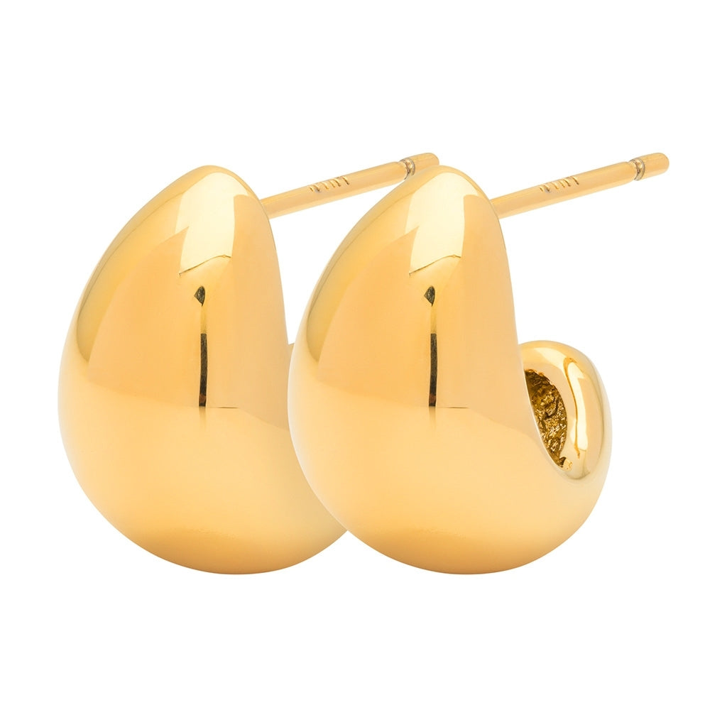 LULU Copenhagen Chunky Drop Hoops par - guldpläterad Hoops Guldpläterad