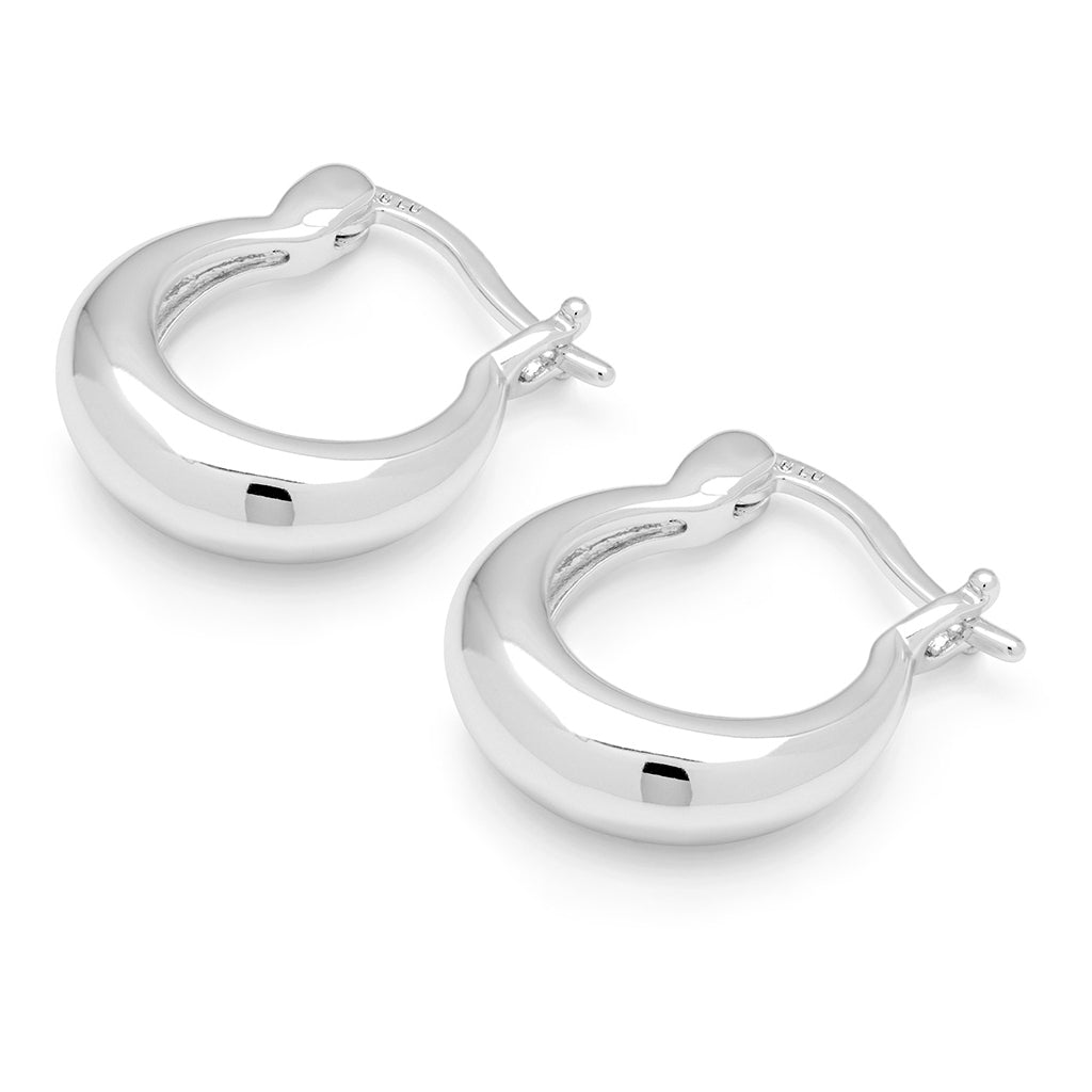 LULU Copenhagen Chunky Heavy Hoops par - försilvrad Hoops Silver Plated