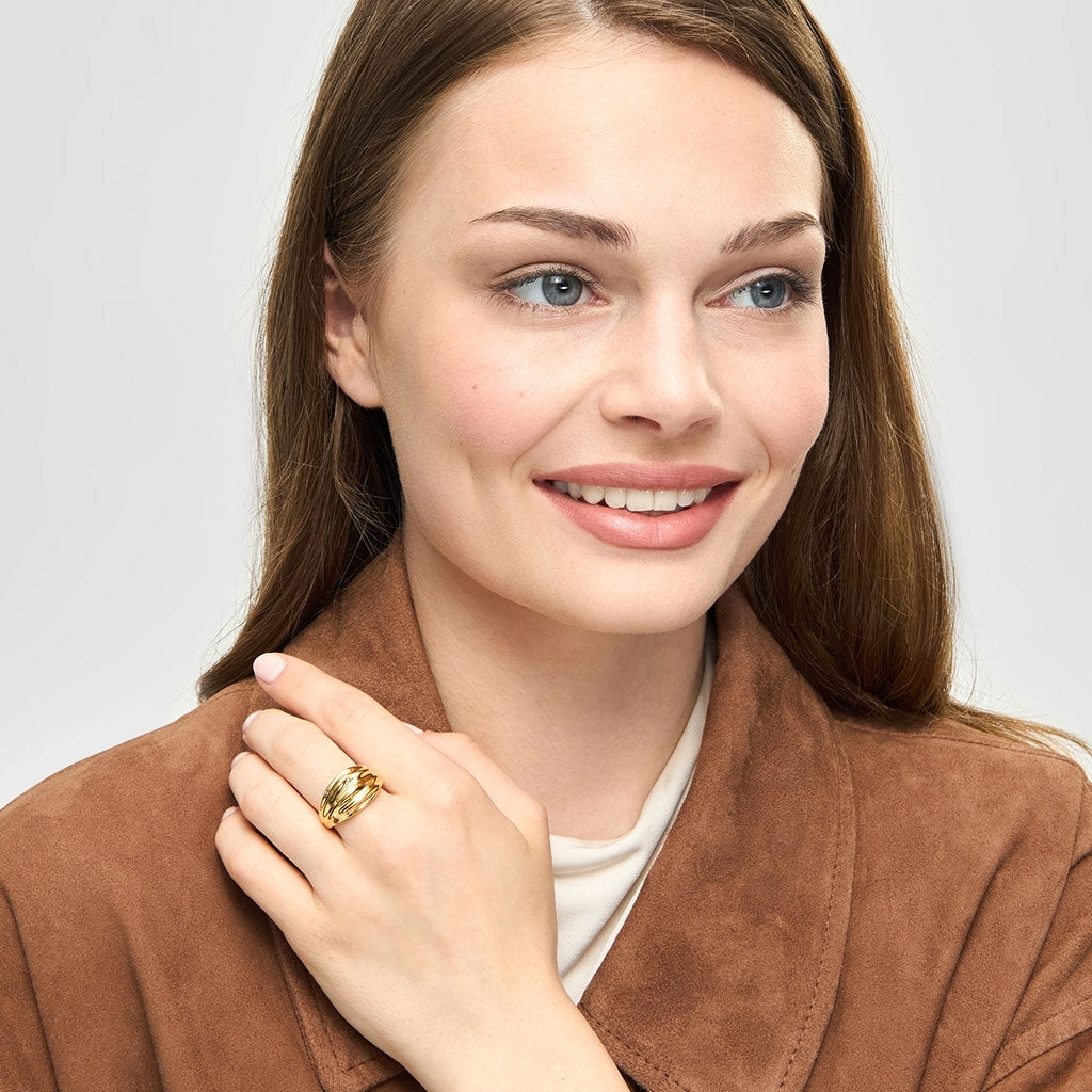 LULU Copenhagen Chunky Silk Ringa - guldpläterad Rings
