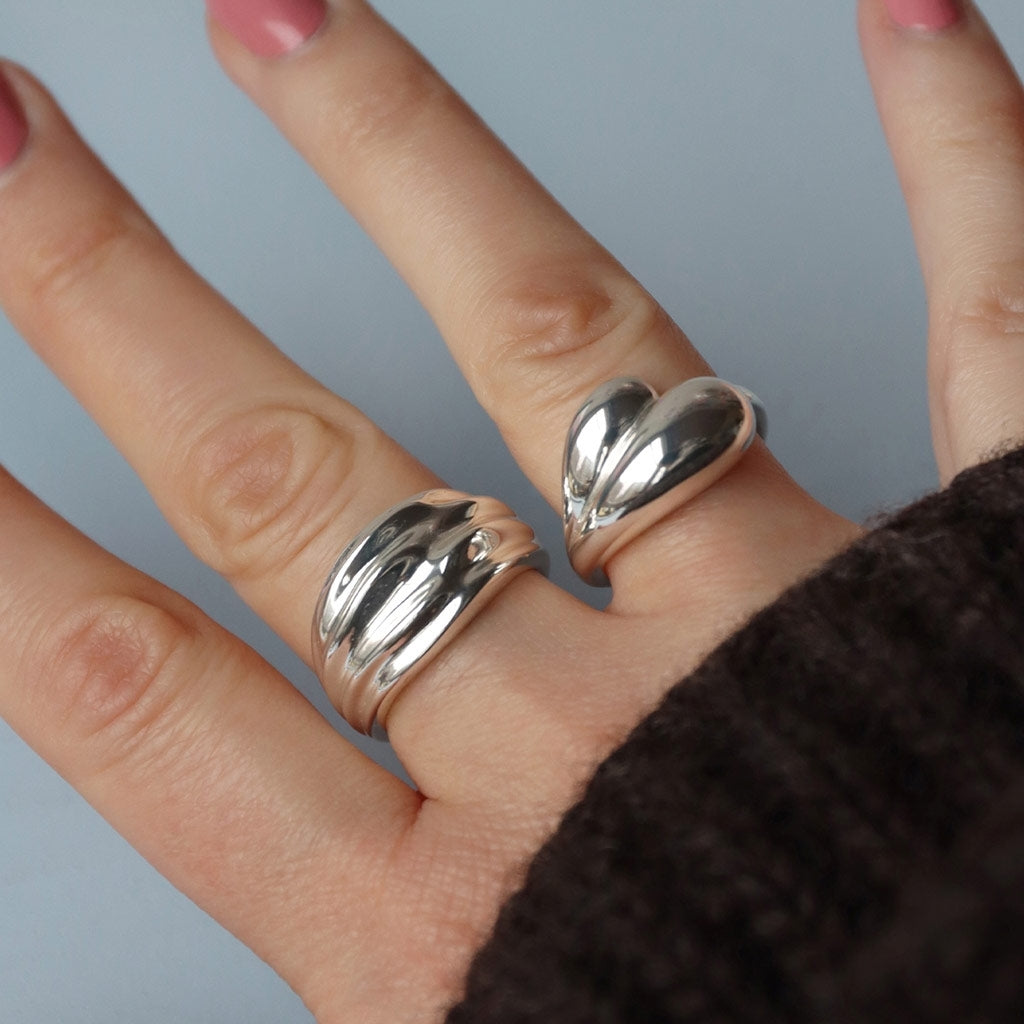 LULU Copenhagen Chunky Silk Ringa - silver Rings Silver