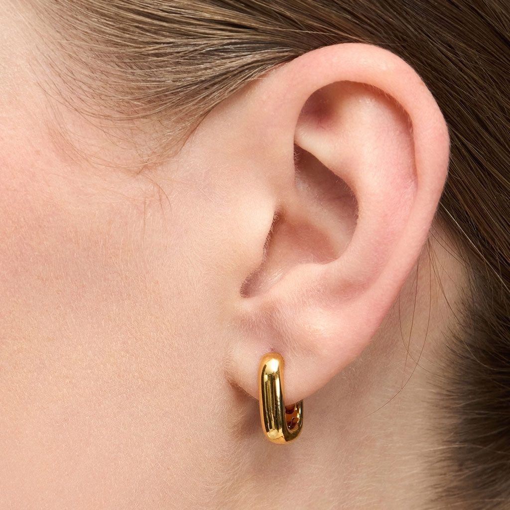 LULU Copenhagen Chunky Square Hoops par - guldpläterad Hoops Guldpläterad