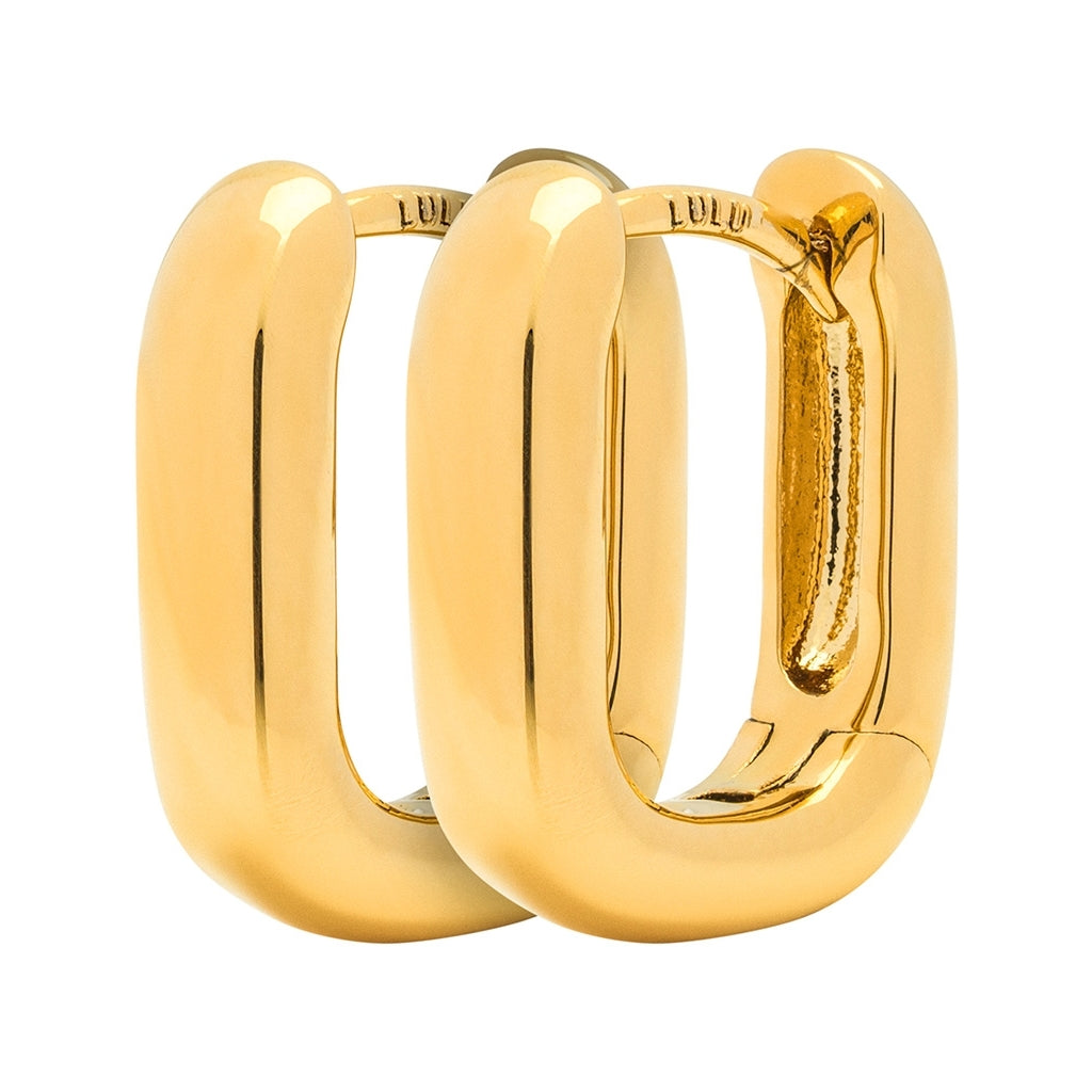 LULU Copenhagen Chunky Square Hoops par - guldpläterad Hoops Guldpläterad