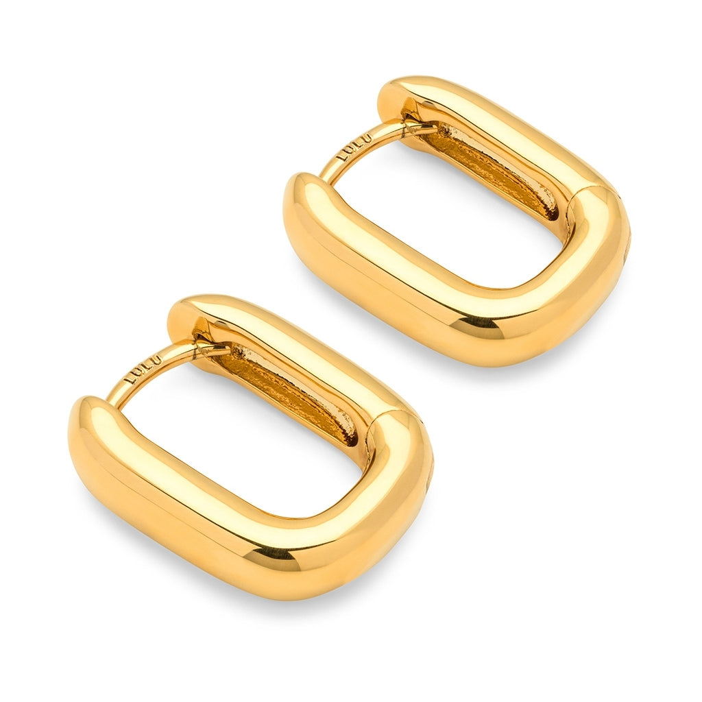 LULU Copenhagen Chunky Square Hoops par - guldpläterad Hoops Guldpläterad