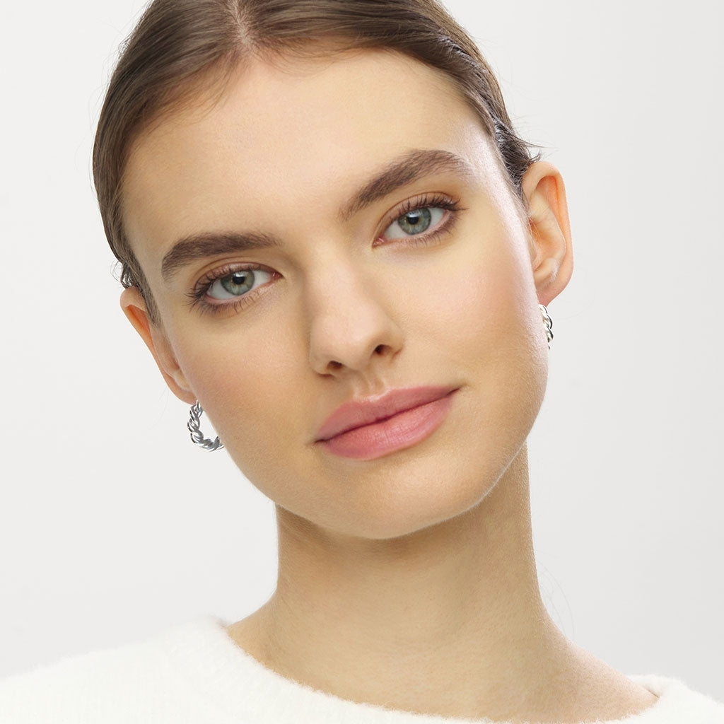 LULU Copenhagen Chunky Twisted Hoops par - försilvrad Hoops Silver Plated