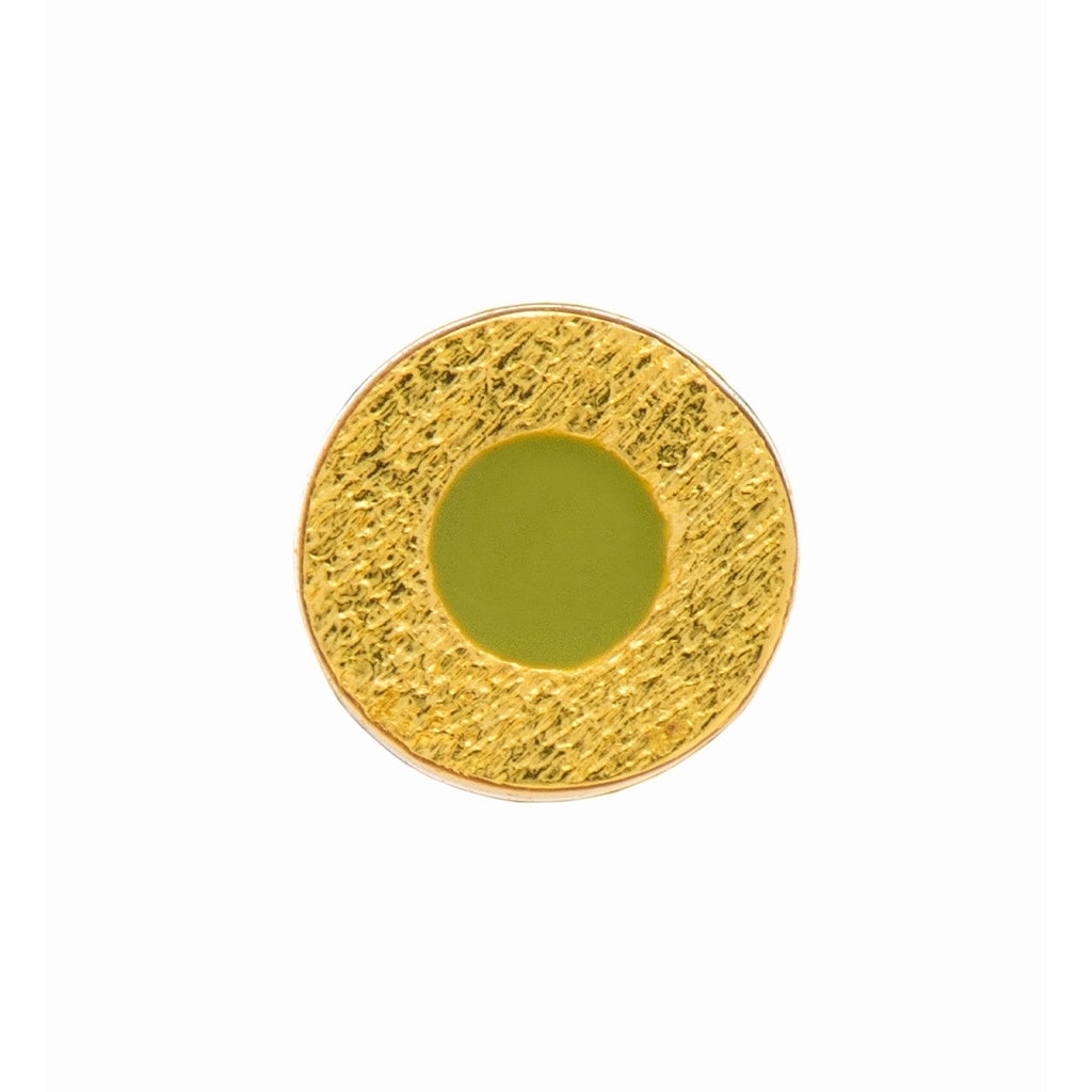 LULU Copenhagen Circle Small örhänge 1 st guldpläterad Ear stud, 1 pcs Willow Green