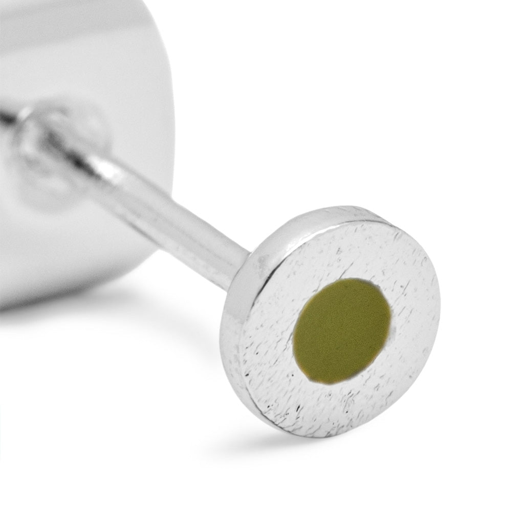 LULU Copenhagen Circle Small örhänge 1 st silverpläterad Ear stud, 1 pcs Willow Green