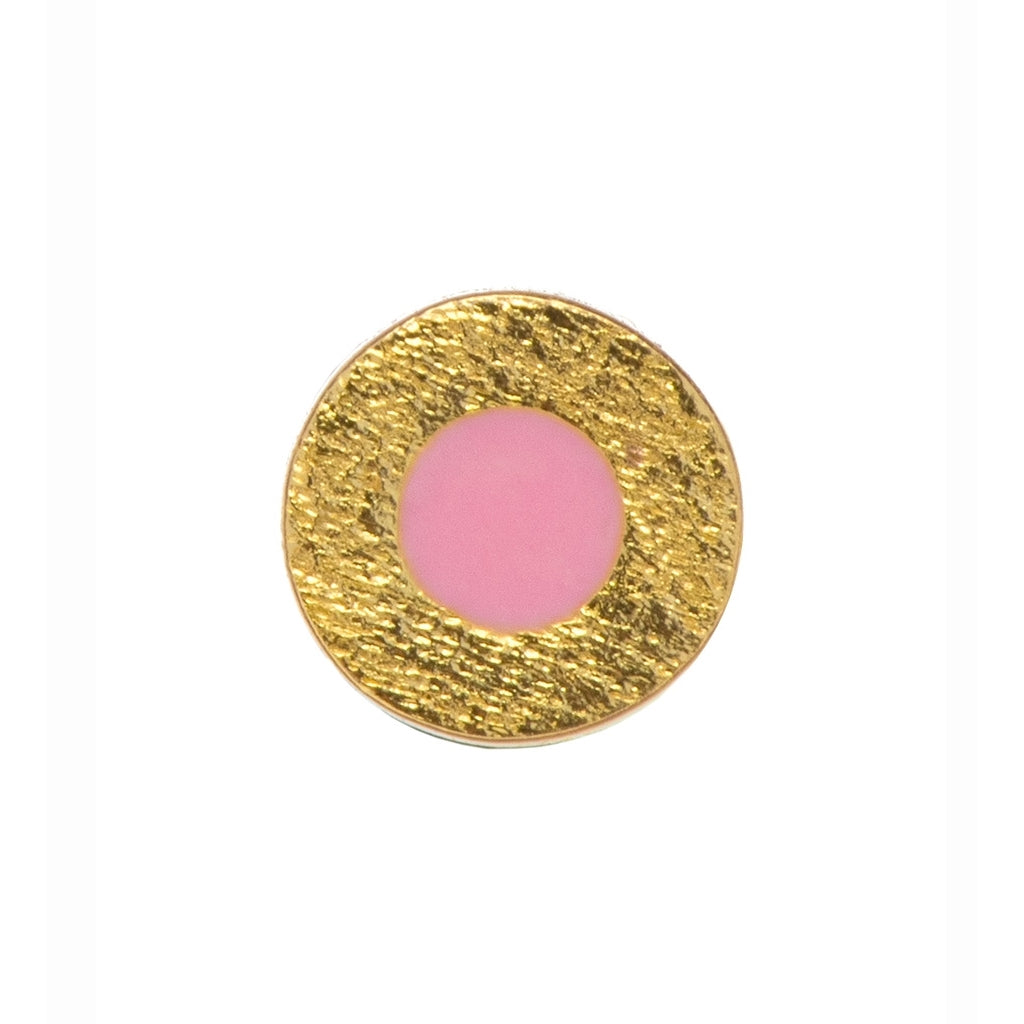 LULU Copenhagen Circle Small örhänge 1 st guldpläterad Ear stud, 1 pcs Pink