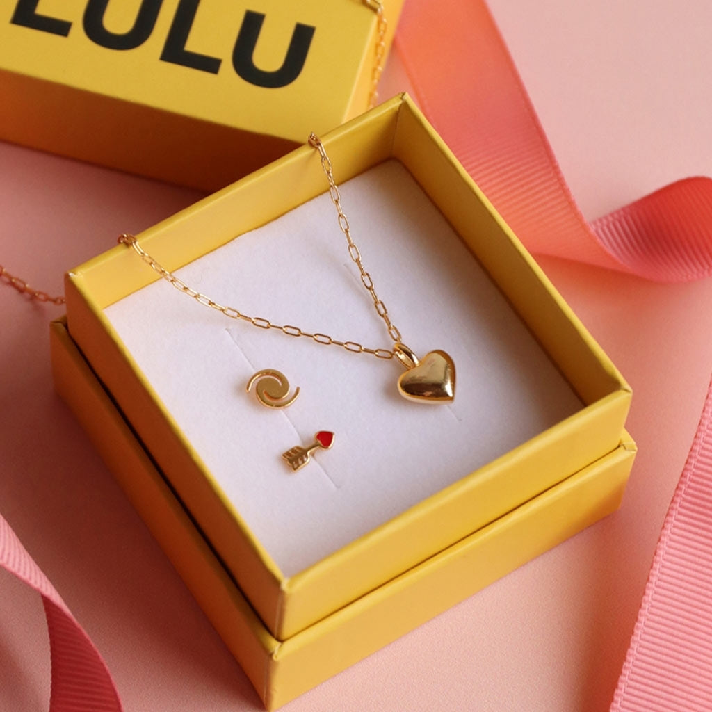 LULU Copenhagen Classic Heart Halsband Guldpläterad Necklaces Guldpläterad