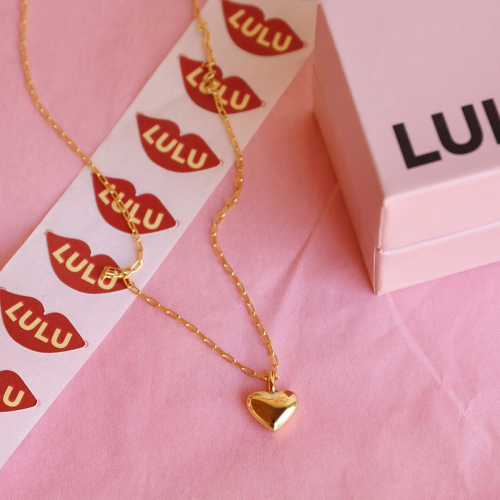 LULU Copenhagen Classic Heart Halsband Guldpläterad Necklaces Guldpläterad