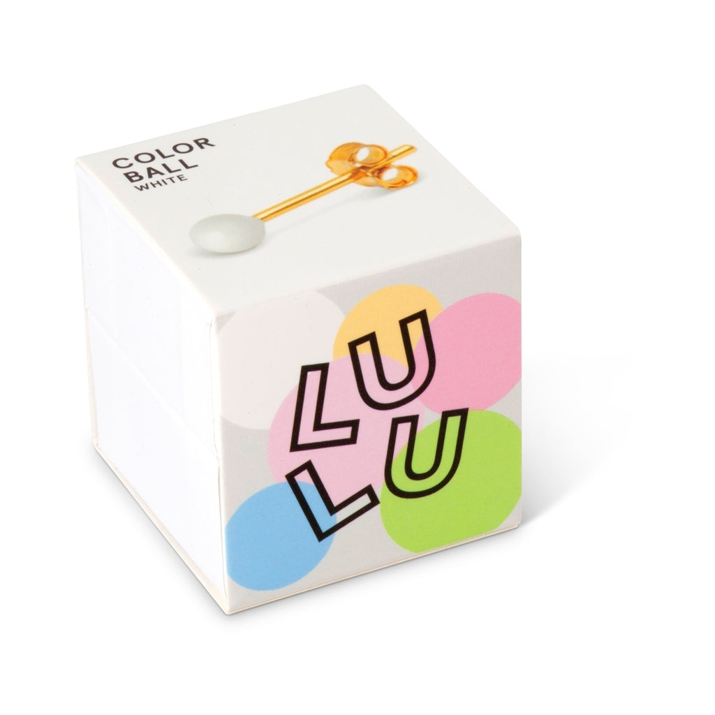 LULU Copenhagen Color Ball örhänge 1 st Ear stud, 1 pcs Vit