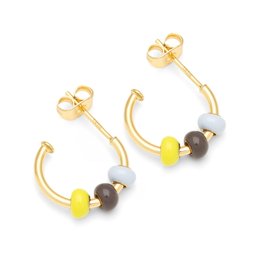 LULU Copenhagen Color Ball 3 Hoops par - Guldplateräd Hoops Poetry