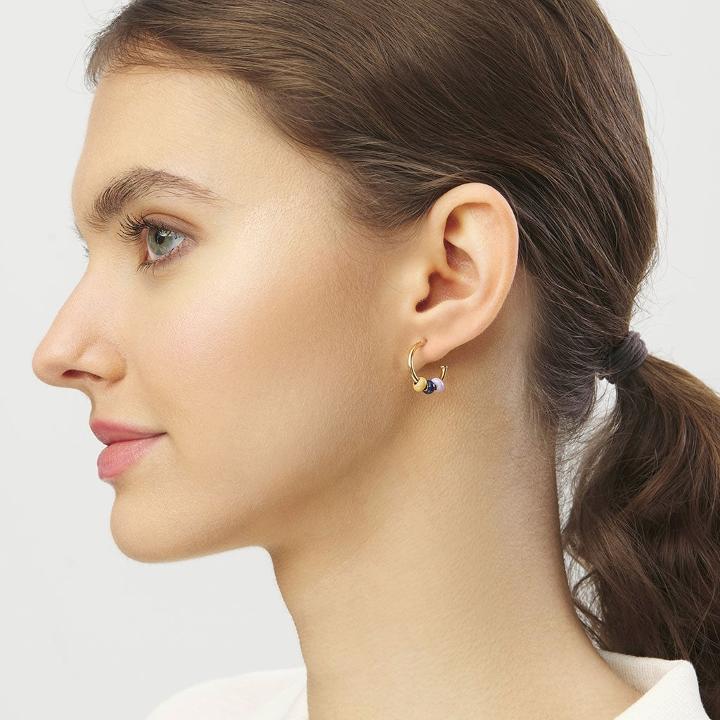 LULU Copenhagen Color Ball 3 Hoops par - Silverplateräd Hoops Poetry