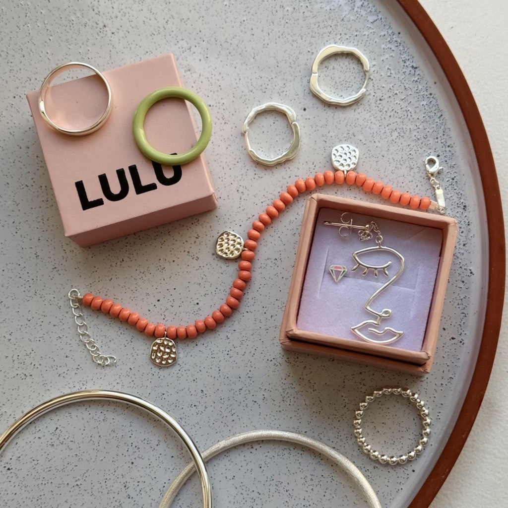 LULU Copenhagen Color Ball Armband Charms silverpläterad Bracelets Burnt Coral