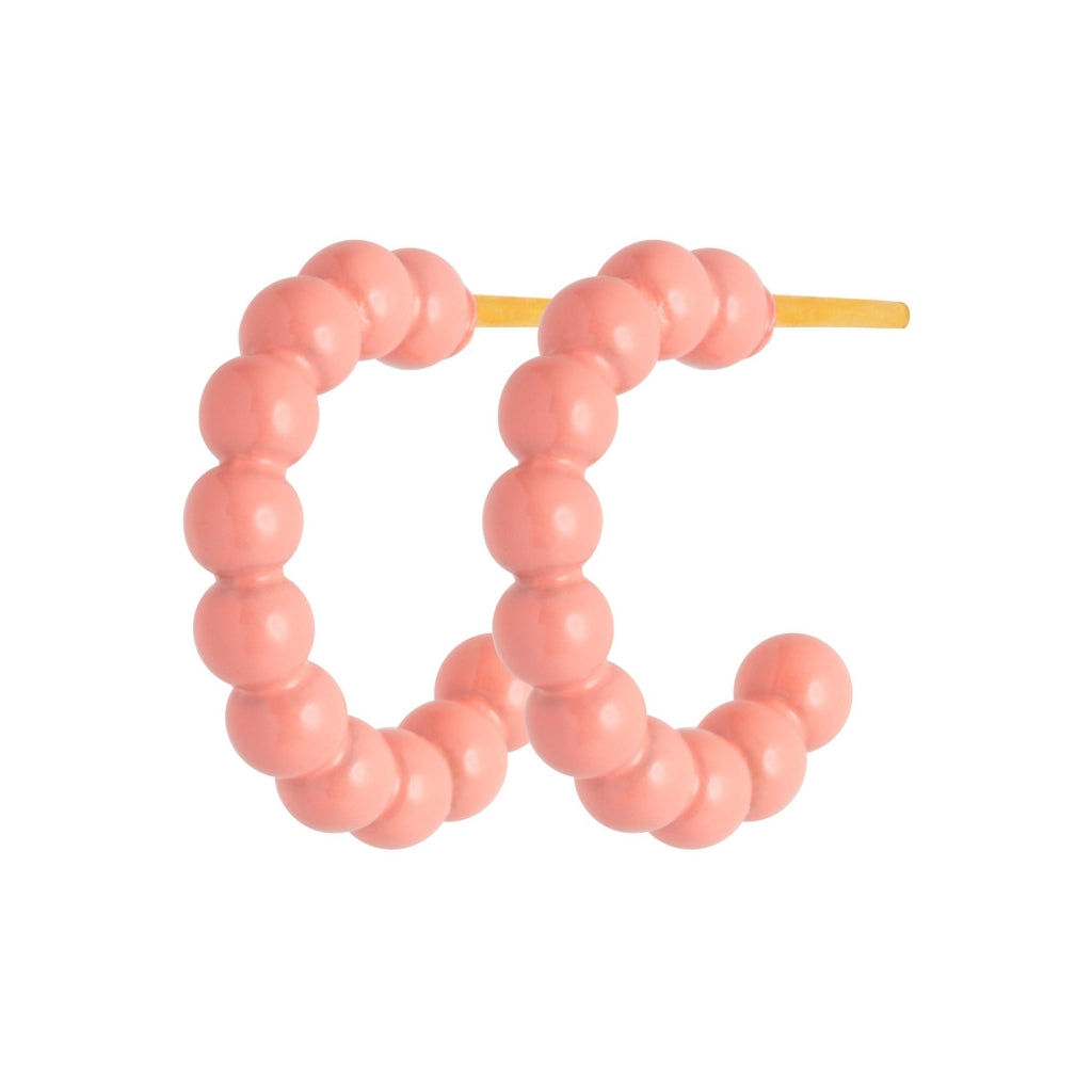 LULU Copenhagen Color Ball Hoops - Litet Par Hoops Burnt Coral