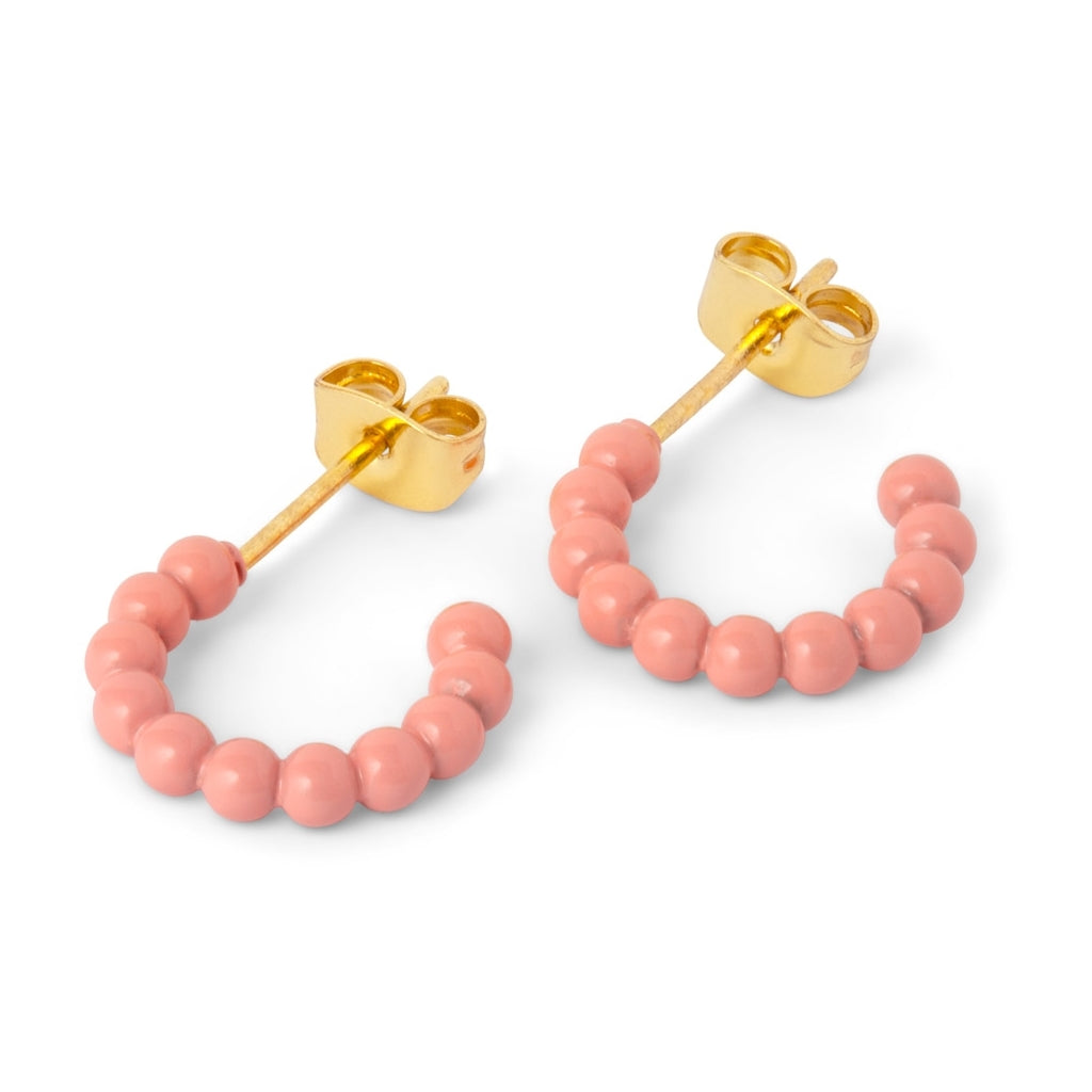 LULU Copenhagen Color Ball Hoops - Litet Par Hoops Burnt Coral