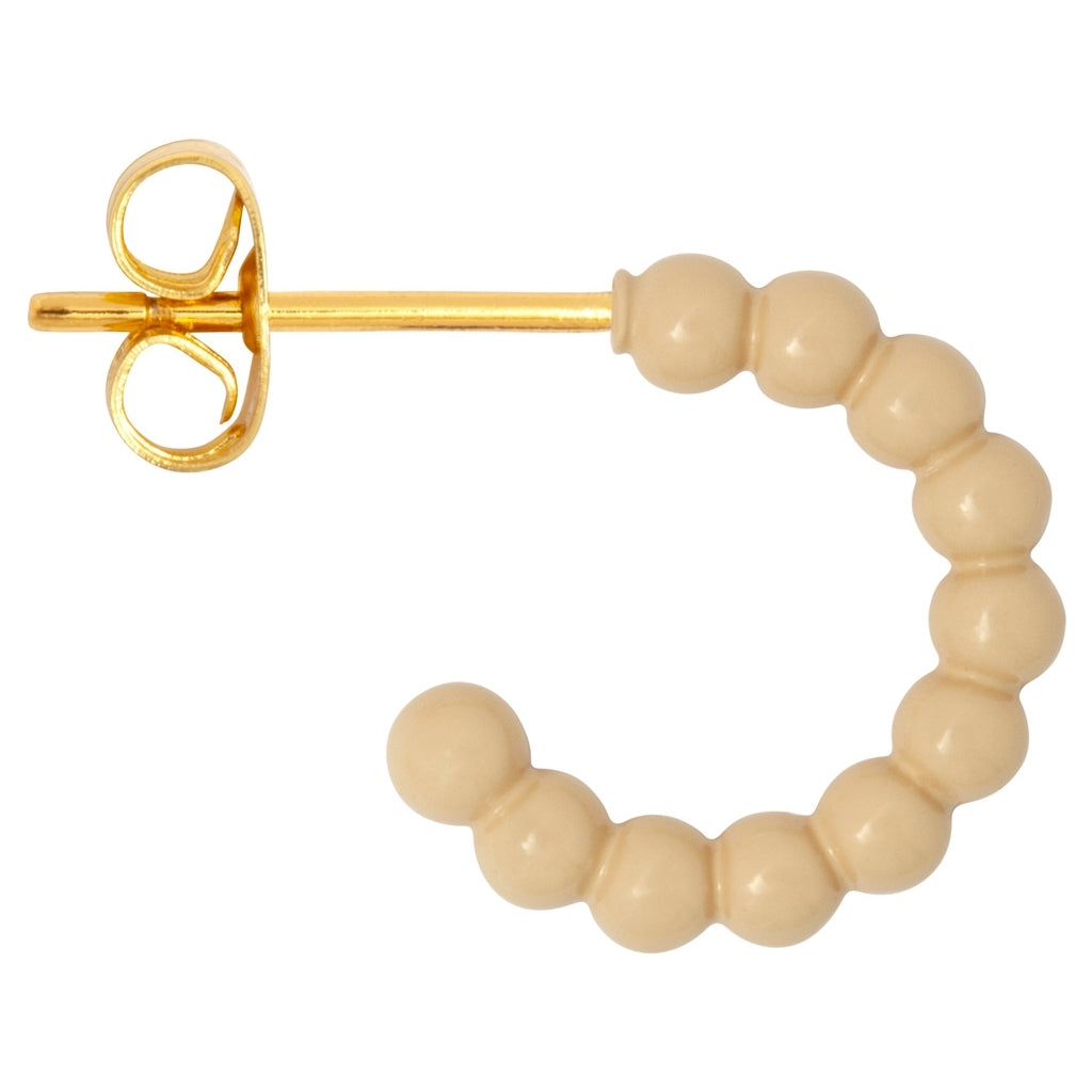 LULU Copenhagen Color Ball Hoops - Litet Par Hoops Buttercream