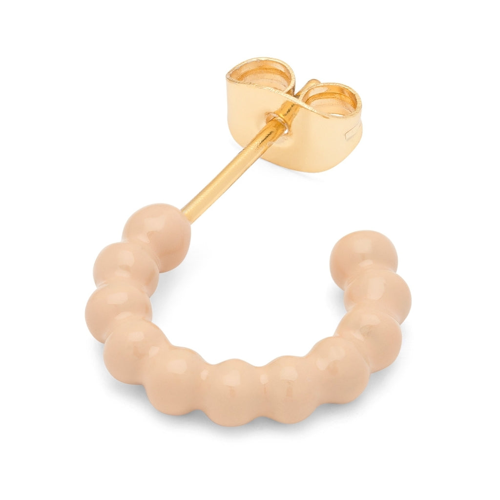 LULU Copenhagen Color Ball Hoops - Litet Par Hoops Buttercream