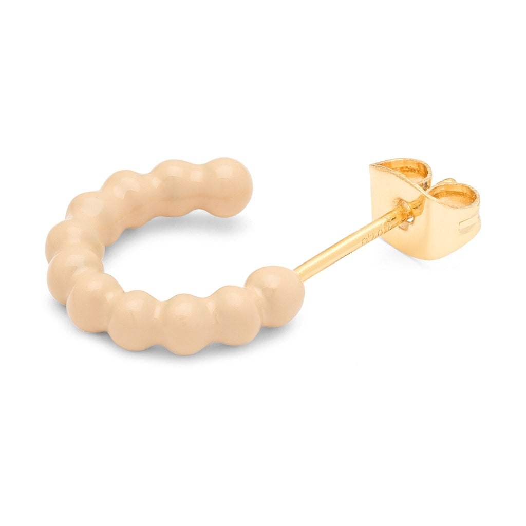LULU Copenhagen Color Ball Hoops - Litet Par Hoops Buttercream