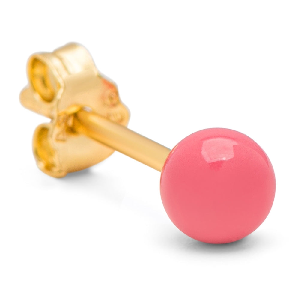 LULU Copenhagen Color Ball Medium örhänge 1 st Ear stud, 1 pcs Korallrosa