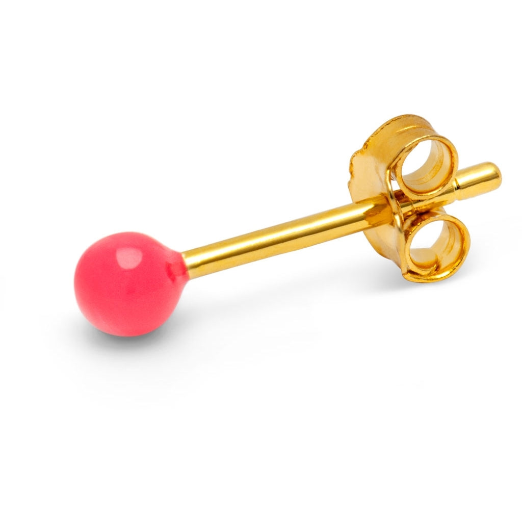 LULU Copenhagen Color Ball örhänge 1 st Ear stud, 1 pcs Hot Coral