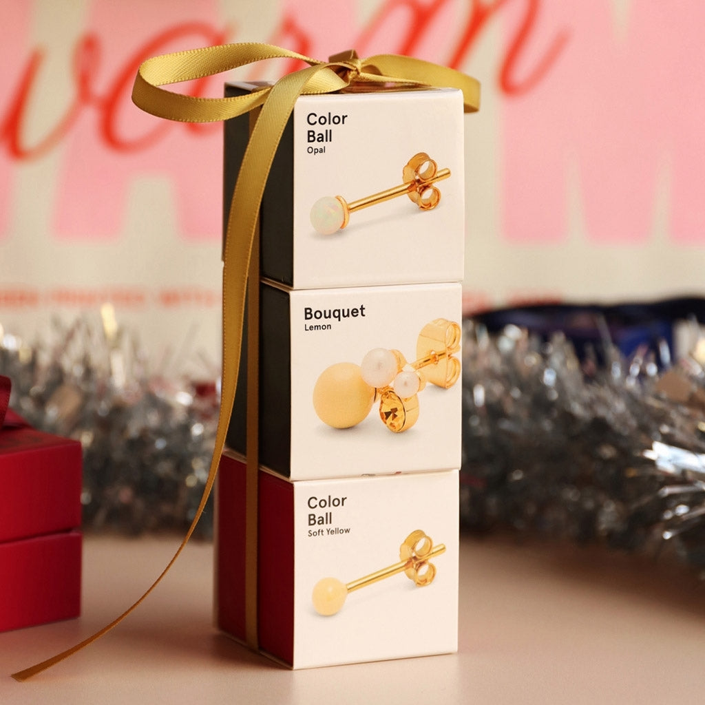 LULU Copenhagen Color Ball örhänge 1 st Ear stud, 1 pcs Soft Yellow