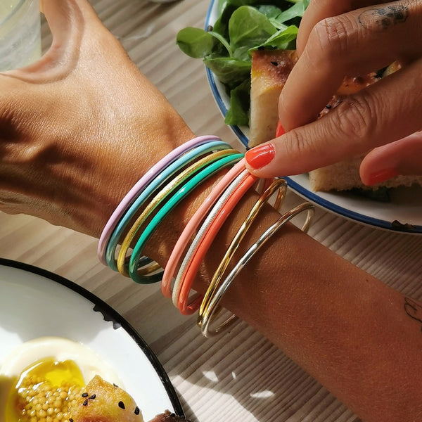 LULU Copenhagen Color Bangle skinande Bracelets Silver Plated