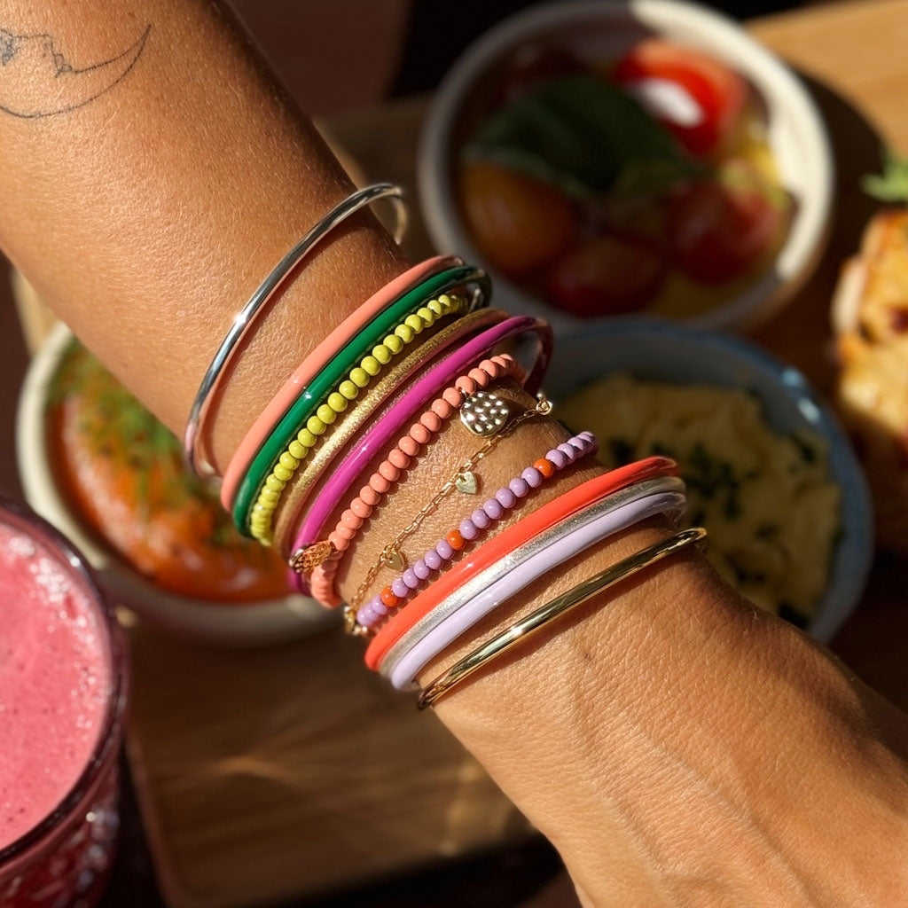 LULU Copenhagen Color Bangle skinande Bracelets Silver Plated