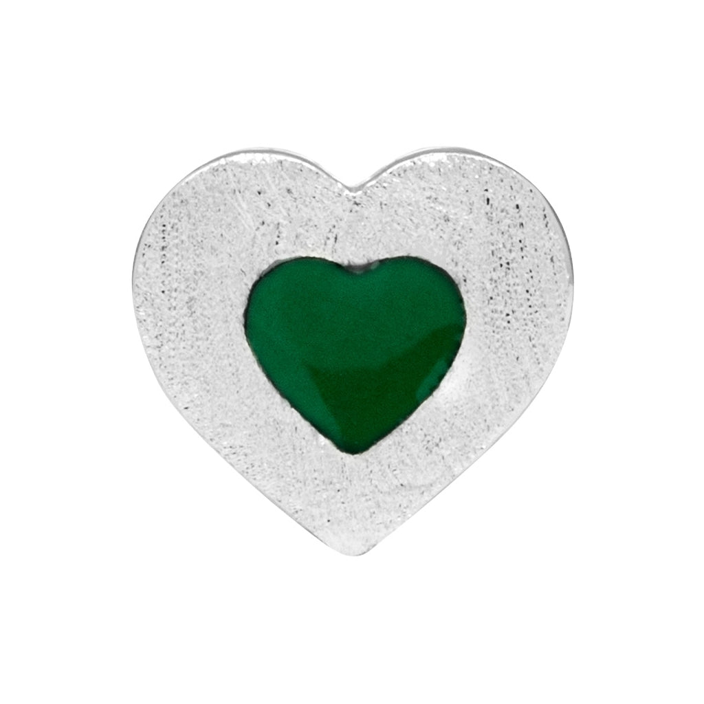 LULU Copenhagen Color Heart örhänge 1 st silverpläterad Ear stud, 1 pcs Grön